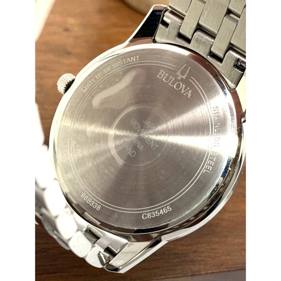 Bulova Men's Watch 96B338 Quartz Blue Dial Date Silver Stainless Steel 40mm - Picture 6 of 13